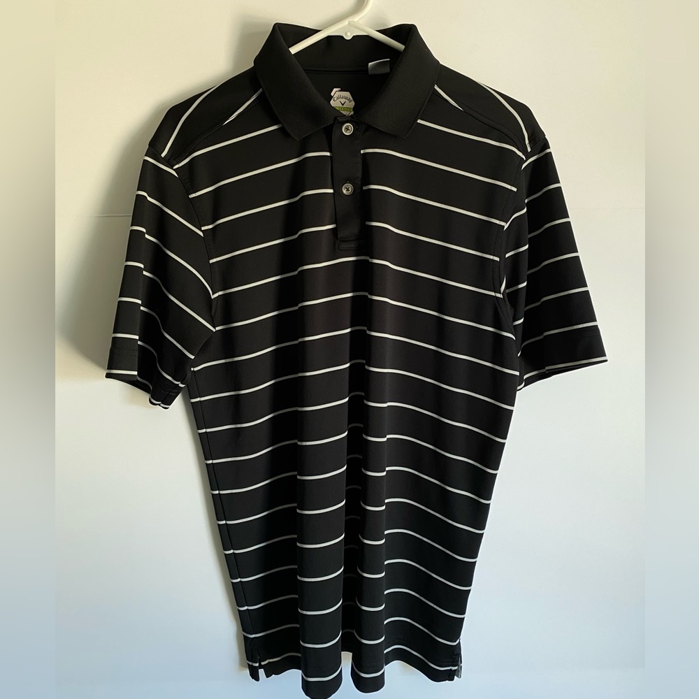 Callaway X Series Polo Shirt Adult Medium Black White Lightweight Golfer Mens